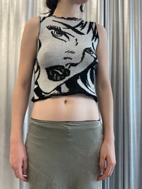 Image 6 of Merino wool knitted top Pop-Art black and white 