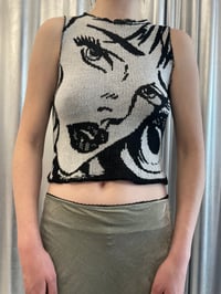Image 8 of Merino wool knitted top Pop-Art black and white 