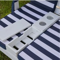 Image 5 of Astaire Double Chaise Lounge - Navy & Ivory