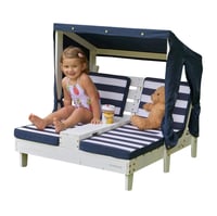Image 3 of Astaire Double Chaise Lounge - Navy & Ivory