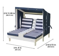 Image 8 of Astaire Double Chaise Lounge - Navy & Ivory