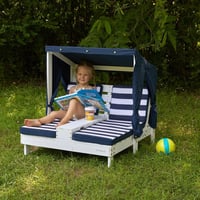Image 6 of Astaire Double Chaise Lounge - Navy & Ivory