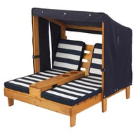 Image 2 of Astaire Double Chaise Lounge - Honey & Navy