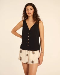 Image 2 of Top negro de tirantes con botones de estrella de mar de Pepaloves