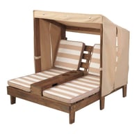 Image 1 of Astaire Double Chaise Lounge - Espresso & Oatmeal