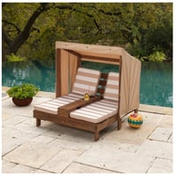 Image 2 of Astaire Double Chaise Lounge - Espresso & Oatmeal