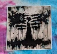 Image 2 of Abstract American Flag Vinyl Sticker - 3 in.