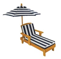 Image 1 of Bardot Chaise Lounge With Umbrella - Navy