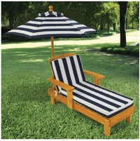 Image 3 of Bardot Chaise Lounge With Umbrella - Navy