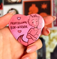 Image 2 of Professional Boy Kisser - Heart Shaped Button