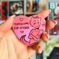 Image 1 of Professional Boy Kisser - Heart Shaped Button