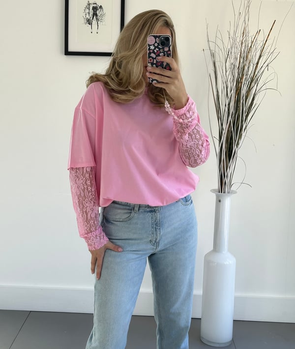 Image of Lace arm tshirt