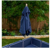 Image 10 of Bardot Sectional With Ottoman & Umbrella - Pebble & Navy