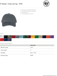 Image 2 of CAOS Embroidered 47 Clean Up Hat