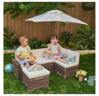 Image 2 of Bardot Sectional With Ottoman & Umbrella - Oatmeal 