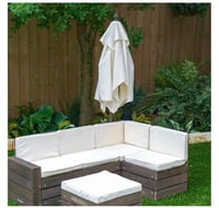 Image 6 of Bardot Sectional With Ottoman & Umbrella - Oatmeal 