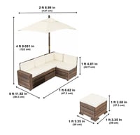 Image 11 of Bardot Sectional With Ottoman & Umbrella - Oatmeal 