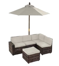 Image 10 of Bardot Sectional With Ottoman & Umbrella - Oatmeal 