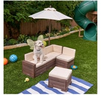 Image 3 of Bardot Sectional With Ottoman & Umbrella - Oatmeal 
