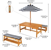 Image 6 of Monroe Patio Set - Navy & Ivory 