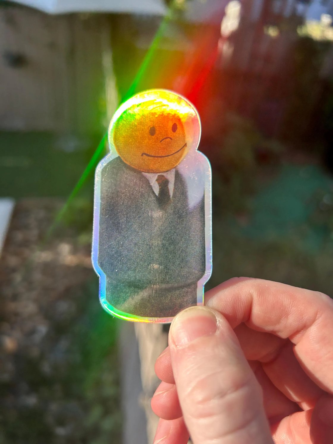 Image of Sunny Day Real Estate Holographic 3"inch die cut sticker & 1.25 inch acrylic Pin - 90's emo , diary