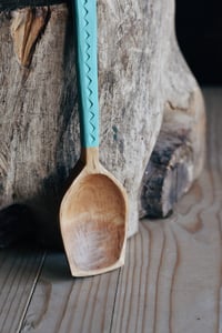 Image 2 of Handcarved Roasted Birch Cooking / Serving Spoon