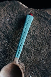 Image 4 of Handcarved Roasted Birch Cooking / Serving Spoon