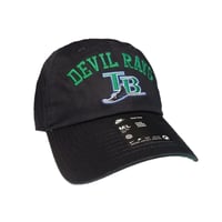 Image 1 of Nike Tampa Bay Rays Hat Cap Mens Adjustable M-L Black Throwback MLB Club Cap