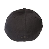 Image 4 of Adidas Brooklyn Nets Hat Cap Mens Fitted Size 7-3/4 Blackout Black NBA 100% Wool