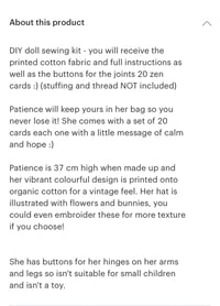 Image 4 of DIY Kit Patience the Mushroom Girl
