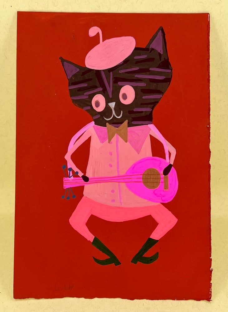 Image of Johnny Guitar Cat - original painting