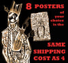 NICK BLINKO POSTER COLLECTION - 8 POSTERS  FOR 4  SHIPPING COST