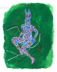 Image of Winter Floral (Blue Dog in Green Room)