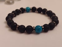 Image 2 of December Turquoise Bracelet - Crystal & Lava