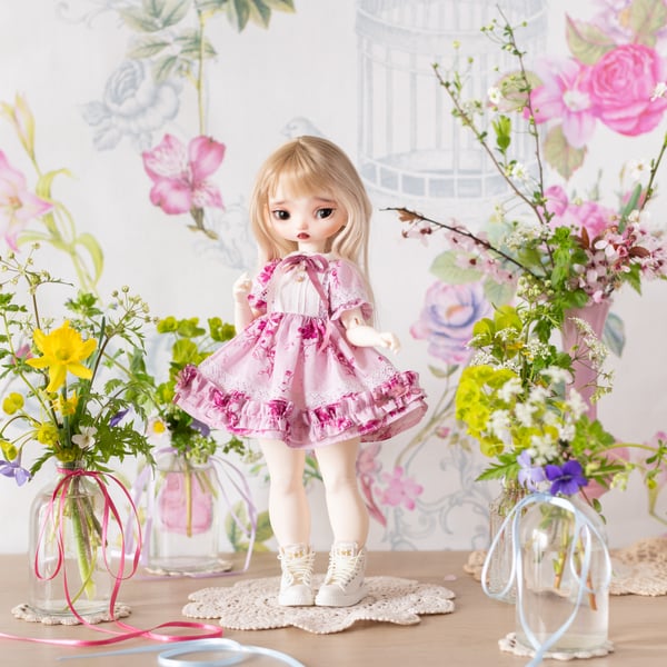 Image of "Poppy" dress rose - Teacup Marionette