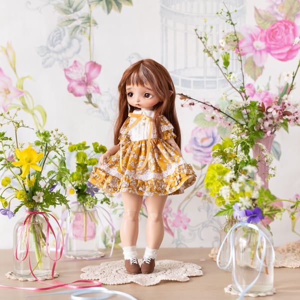 Image of "Poppy" dress honey - Teacup Marionette