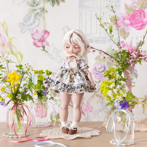 Image of "Poppy" dress cinnamon blue - Teacup Marionette