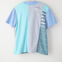 Image 4 of snails blue courtneycourtney adult size m/l medium large vneck short sleeve tee tshirt top