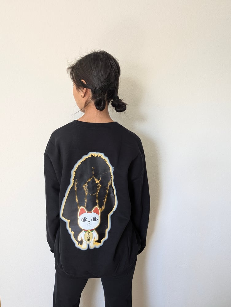 Image of Turbo Granny Lucky Cat | DanDaDan | Unisex Crewneck Sweatshirt