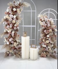 Rustic Rose & Pampas Pillars
