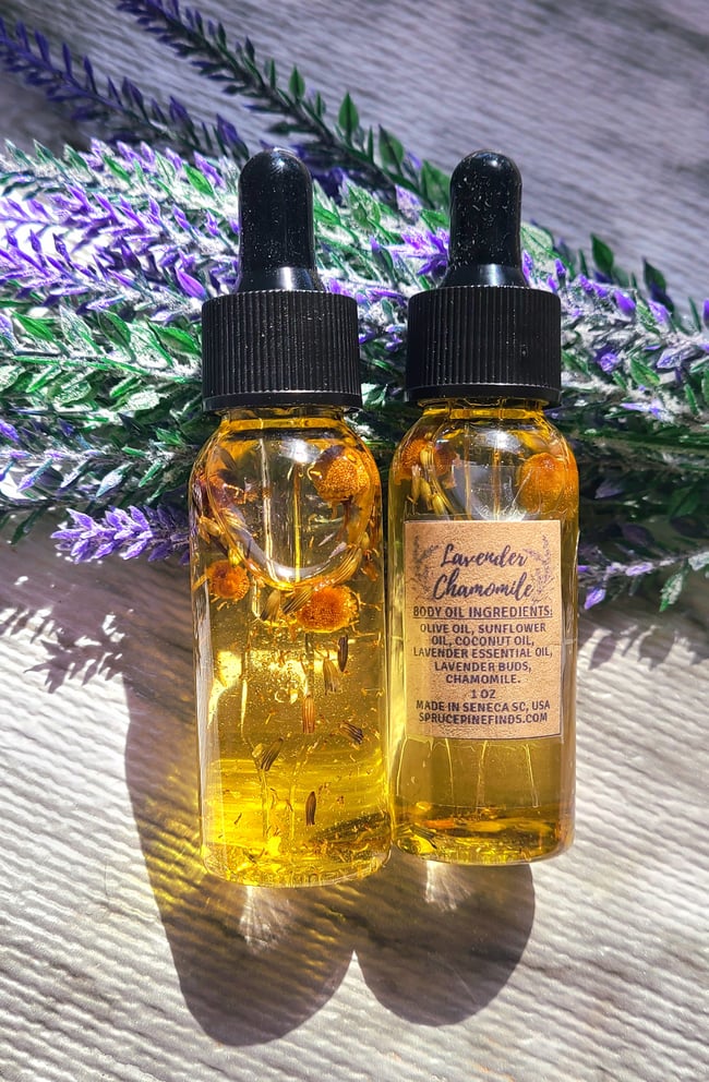 Lavender Chamomile Botanical Body Oil 1oz Bottle