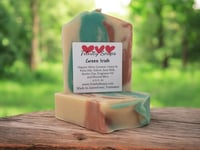 Green Irish Tweed Type Goat Milk & Tallow Soap Bar, Homemade Organic Oil, Handmade Cold Process