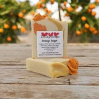 Orange Sugar Goat Milk & Tallow Soap Bar, Homemade Organic Oil, Artisan Handmade Cold Process