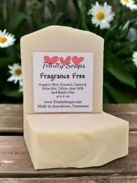 Image 2 of Fragrance Free Goat Milk & Tallow Soap Bar, Homemade Organic Oil, Artisan Handmade Cold Process