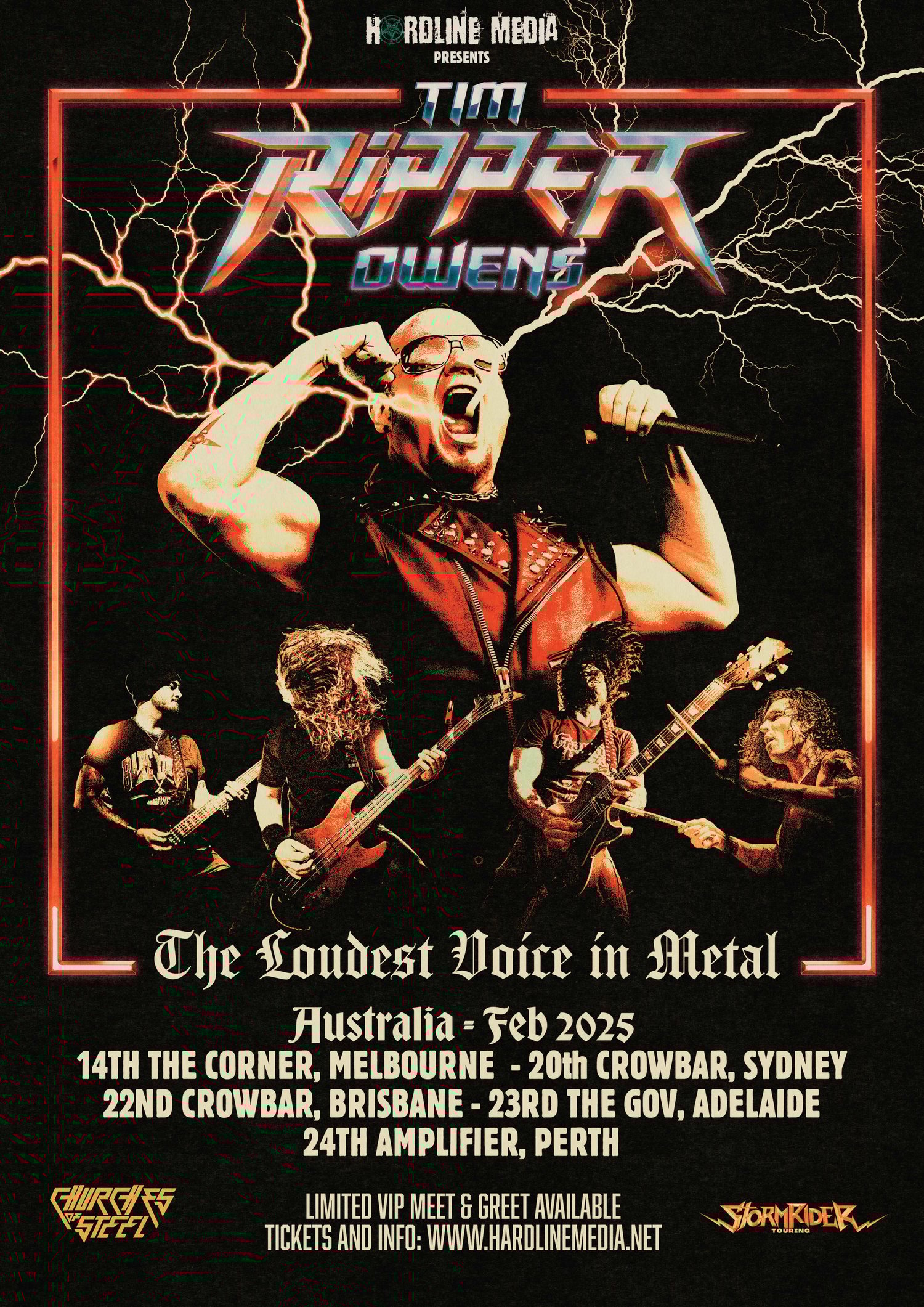Image of TIM RIPPER OWENS - AUSTRALIAN 2025 TOUR A3 UNSIGNED
