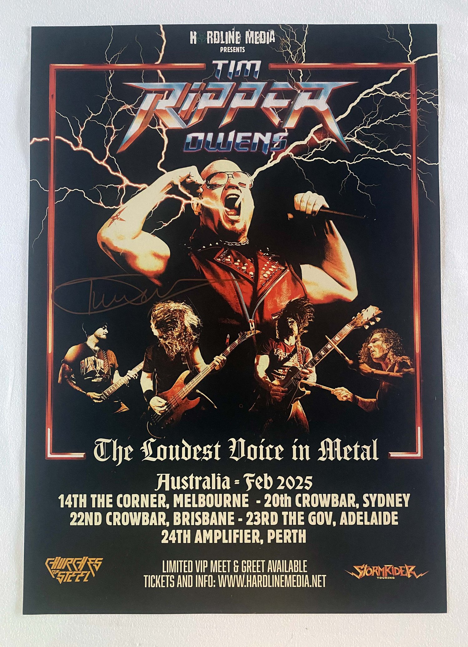Image of RIPPER OWENS - AUSTRALIAN 2025 TOUR POSTER SIGNED A3