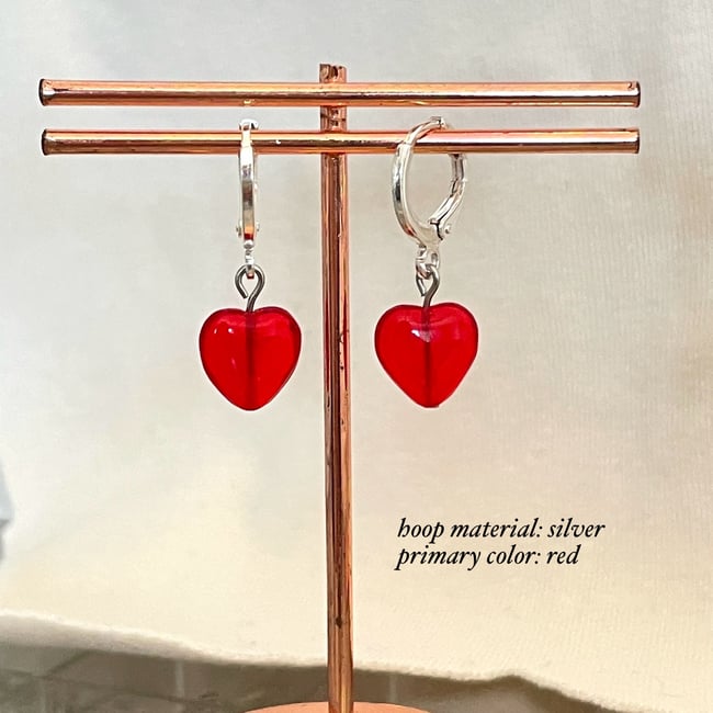 heart huggie hoop earrings