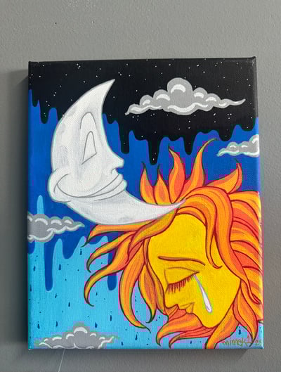 Image of “Smile tonight cry tomorrow” painting by Mimekone