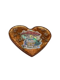Image 2 of Cognac Shroomie Heart with Baby’s Breath 