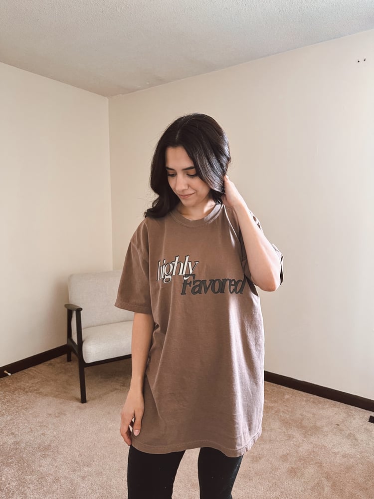 Image of Highly Favored Tee (Espresso)